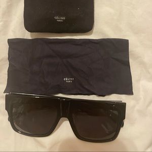 CELINE Black Unisex Flat Top Square Sunglasses, 57mm (Kim Kardashian)